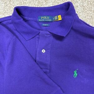 Polo Ralph Lauren Mens Purple Classic Fit Short Sleeve Polo Shirt Size L